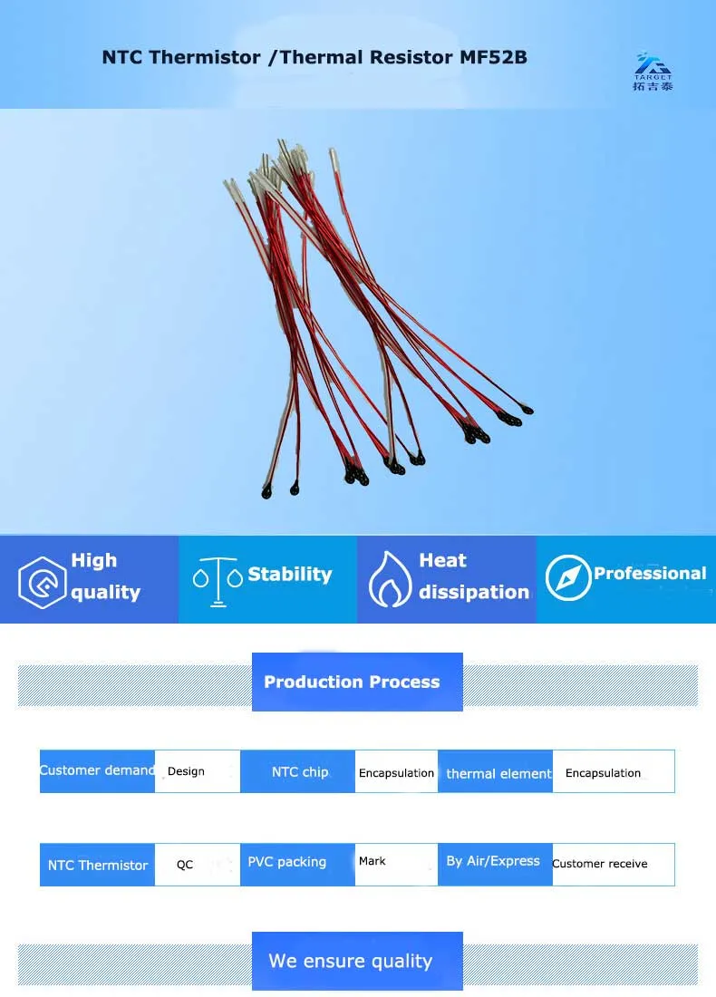 Supply of 10K High Precision 1% 3950 3435 Ntc Thermistor